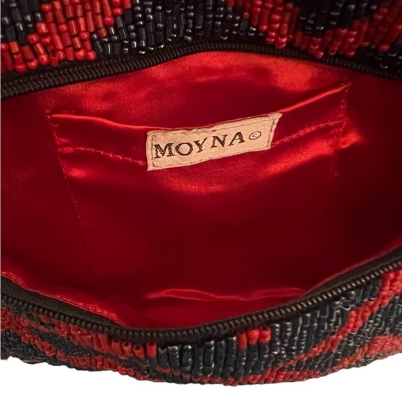 Moyna blue and red fully beaded clutch purse night out formal - Picture 5 of 6